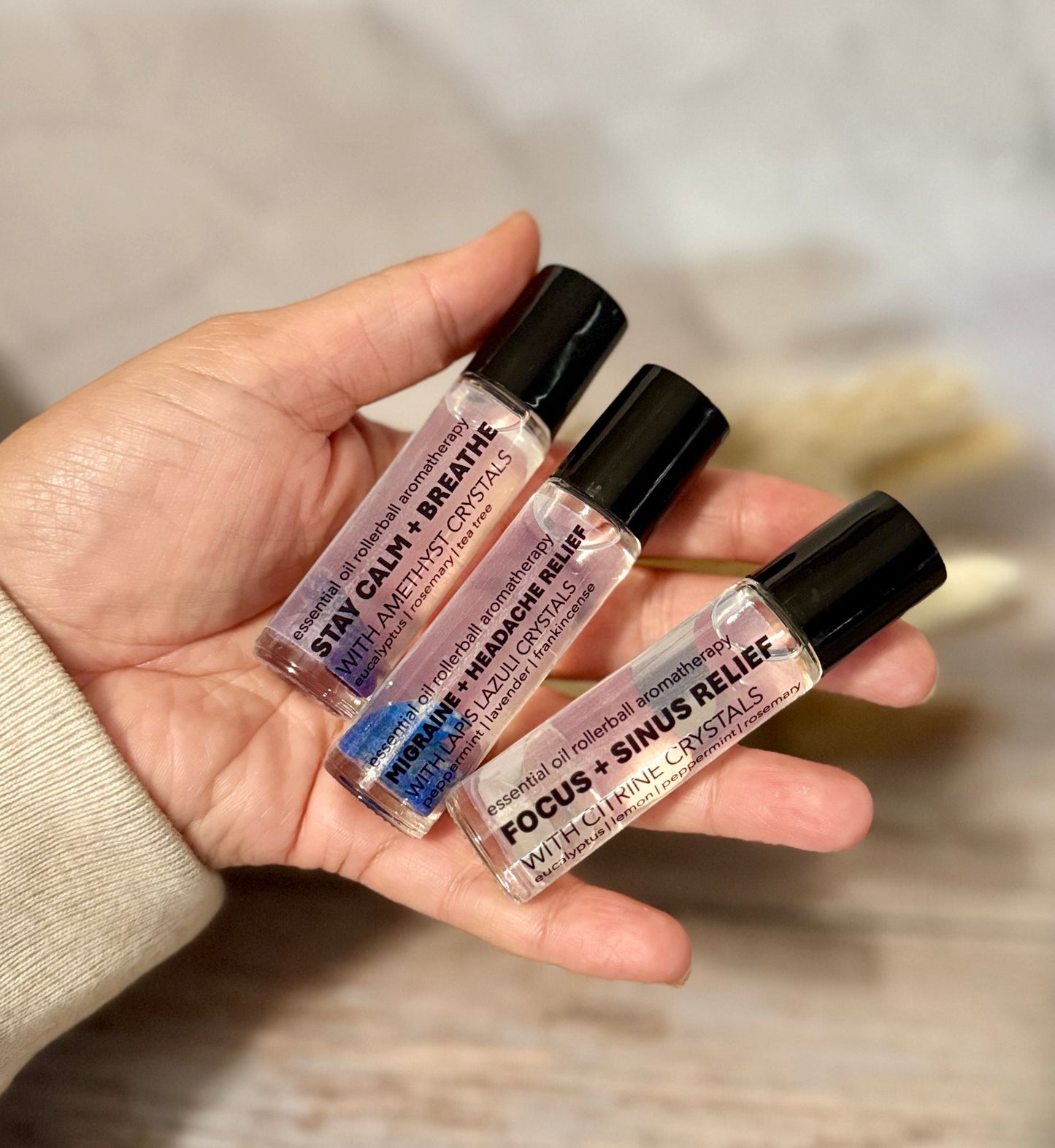 Essential Oil Crystal Rollerballs - Choose Your Scent
